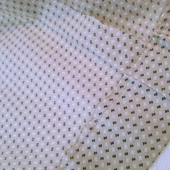 Vintage Quality Handmade Silk Blouse Lady(M-10) Hidden ButtonsUp Snaps Dots Tan - Picture 9 of 11